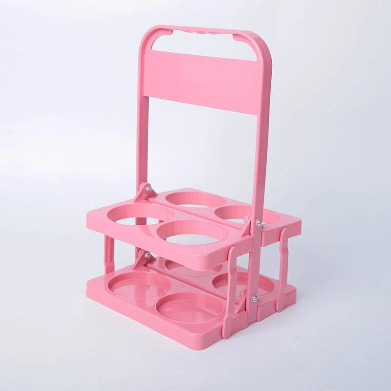 Portable Foldable Plastic Beer Rack Durable Cup Organizer Wine Rack Beer Bottle Holder Beverage Basket Reusable Cocktail Rack