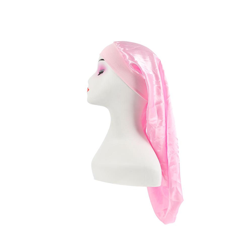 Satin Sleep Cap: Elastic Wide Brim Stocking Cap for Long Hair Care