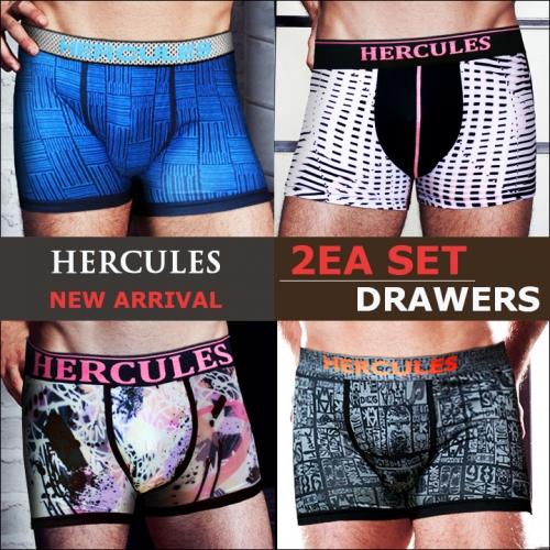 

[Нижнее белье Hercules] Удобные и стильные боксеры, 2 шт. HB2DR202SET [Доставка из Кореи] 100% Оригинал HB2DR105M+HB2DR107M 95