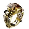 Anello da uomo Gioielli vintage Regalo Anello da dito intagliato intarsiato con strass in rame per la vita quotidiana