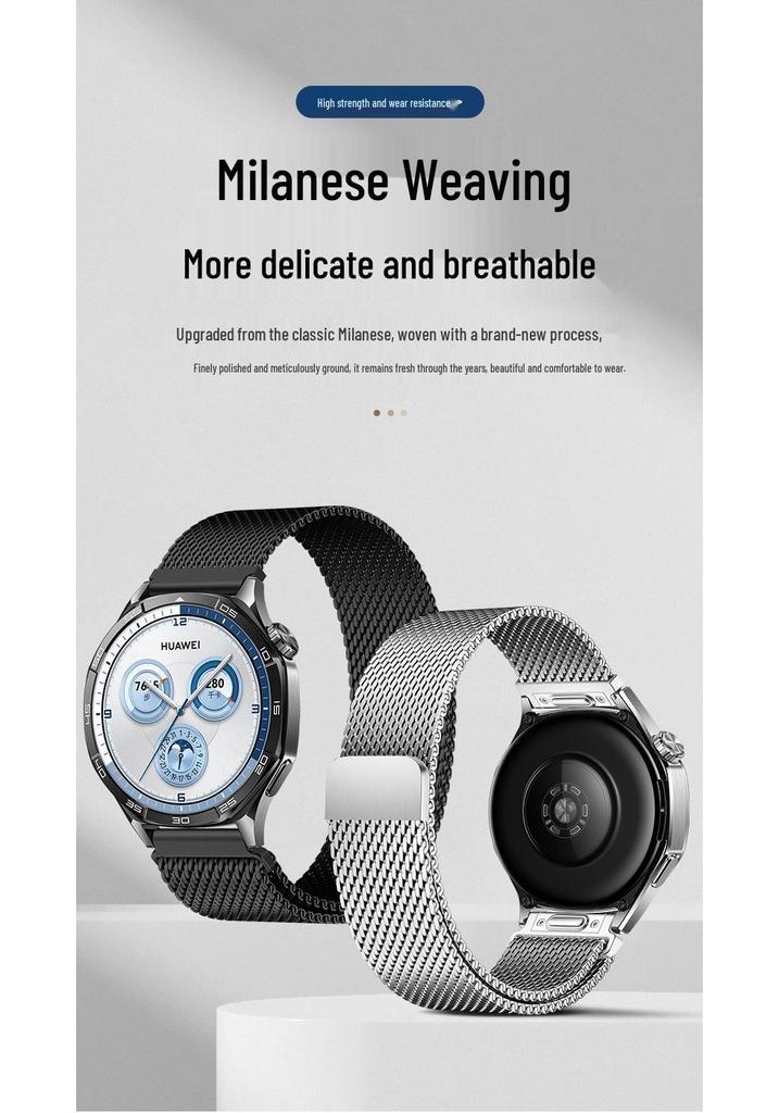 Huawei GT6/Watch 5 Press-Type Milanese Mesh Strap - Upgrade Version