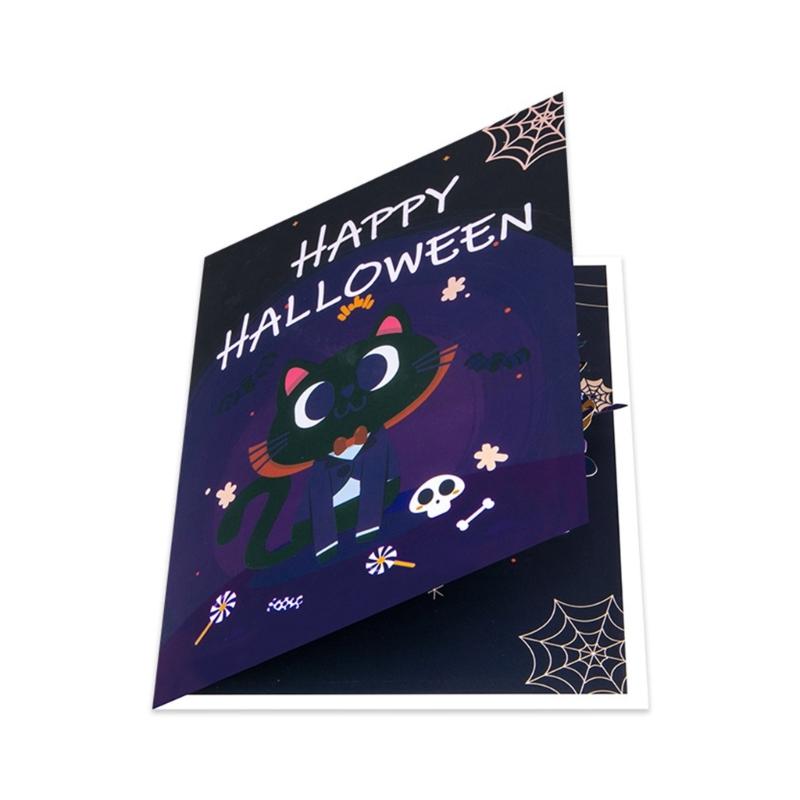 Halloween Themed Funny Animal Card with Envelope Handmade Festival Greeting Card Stylish Gifts Postcard Home Decoration