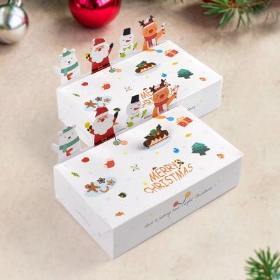 10Pcs Christmas Paper Gift Candy Boxes Cartoon 3D Santa Claus Cookie Box Home Party Storage Box New Year Party Folding Gifts Box