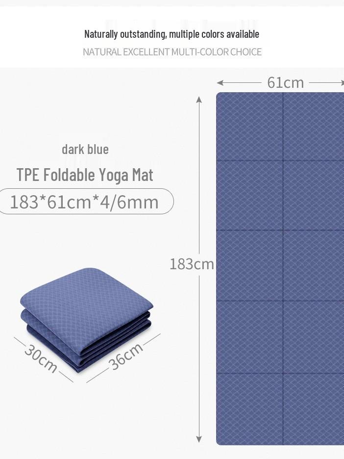 TPE Taşınabilir Kaymaz Yoga Matı, Katlanabilir 183x61x0.6cm, Çok Amaçlı Öğrenci Şekerleme Matı