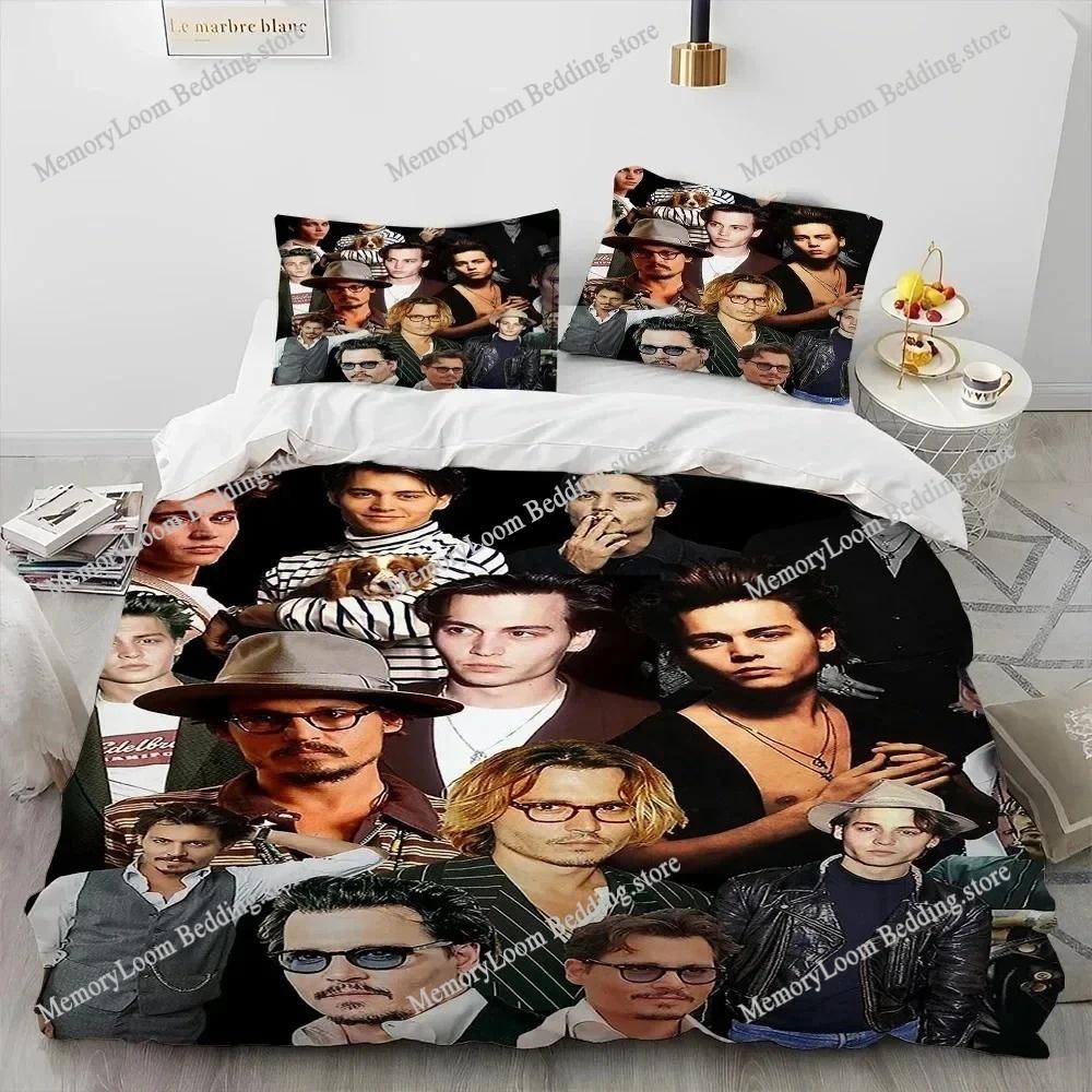 Movie Poster Cool Johnny Depp Bedding Set Single/Full/Queen Size 3D Print Duvet Cover Bedroom Decor Soft Set Home Textileextile