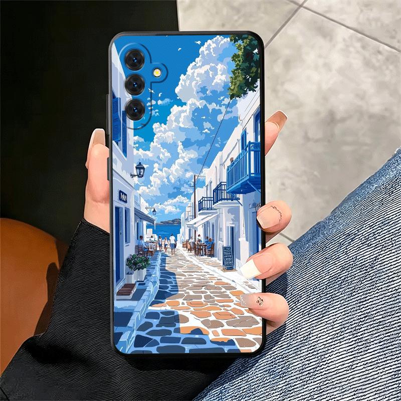 Santorini Greece Summer Soft Phone Case for Samsung A17 A37 A57 A16 A26 A36 A56 A15 A25 A35 A55 A14 A24 A34 A54 A13 A23 A33 A53