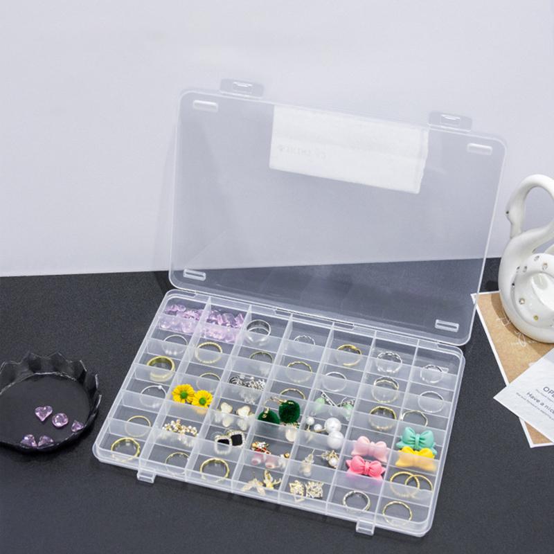 42 Grid Transparent Nail Art Empty Storage Case Box Nail Glitter Rhinestone Crystal Bead Display Accessories Container Box
