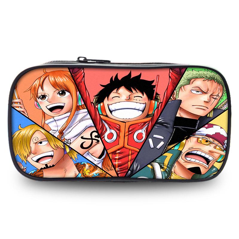 Estuche de Lápices One Piece Luffy y Zoro - Bolsa de Papelería con Estampado de Dibujos Animados Genial