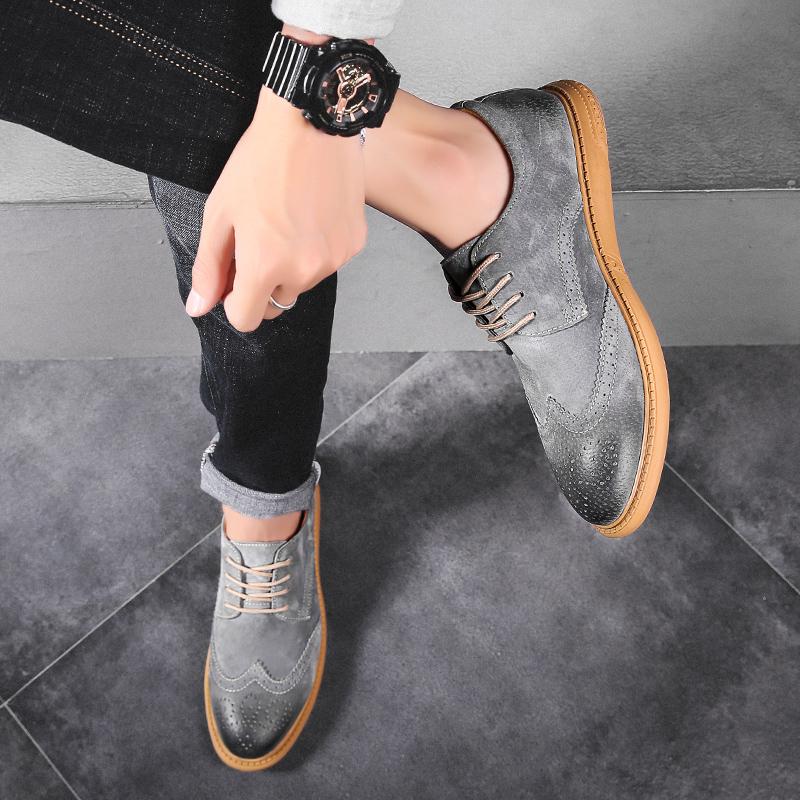Men's Brogue Shoe New Vintage Leather Casual Shoe Comfortable Lightweight Lace - Up Dress Shoes for Men Daily Office Party Shoes