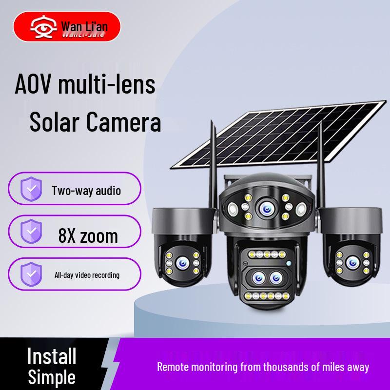 

AOV Solar-Powered HD Camera: Wireless, Waterproof, Smart Remote Monitoring System Fixed Focus - WiFi Version