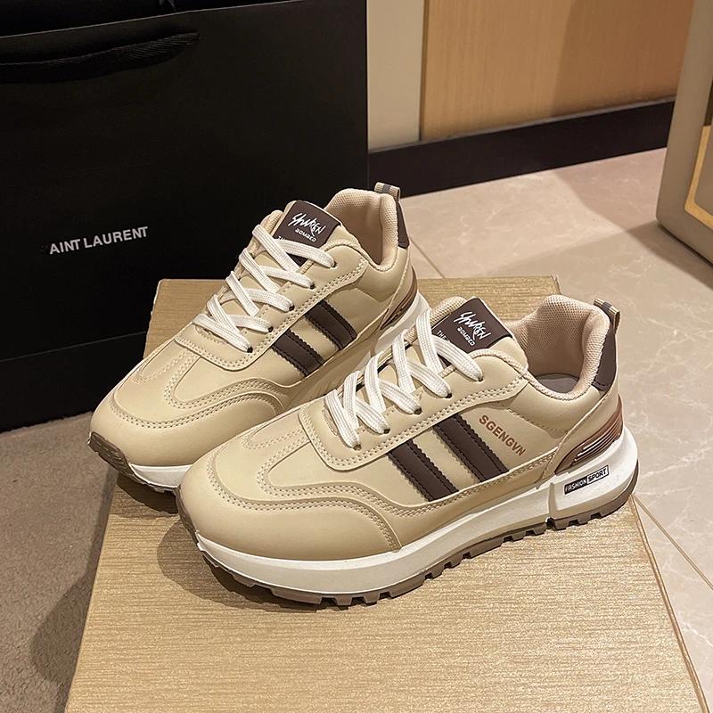 Luxury Brand Flat Casual Shoes Women's Leather Shoes Letter Printed Breathable Comfortable Fashion Breathable Running Footwear