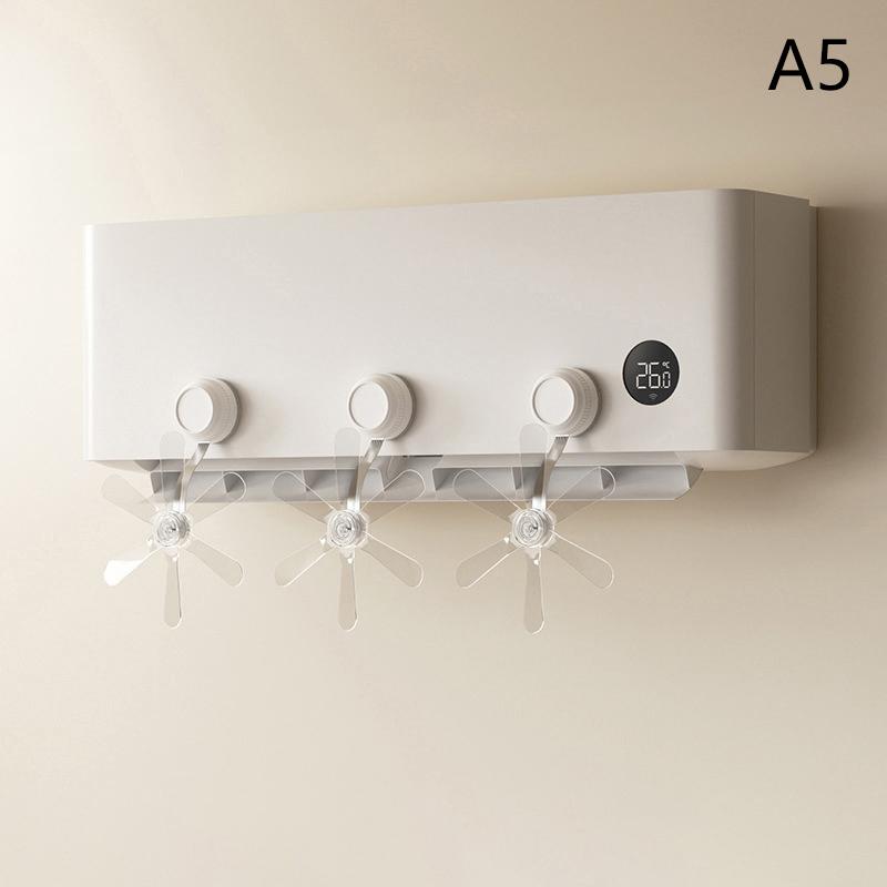 3Pcs Wall Mounted Conditioning Guide Fan Plastic Adjustable Suction Cup Air Conditioning Ventilator Windmill Shaped