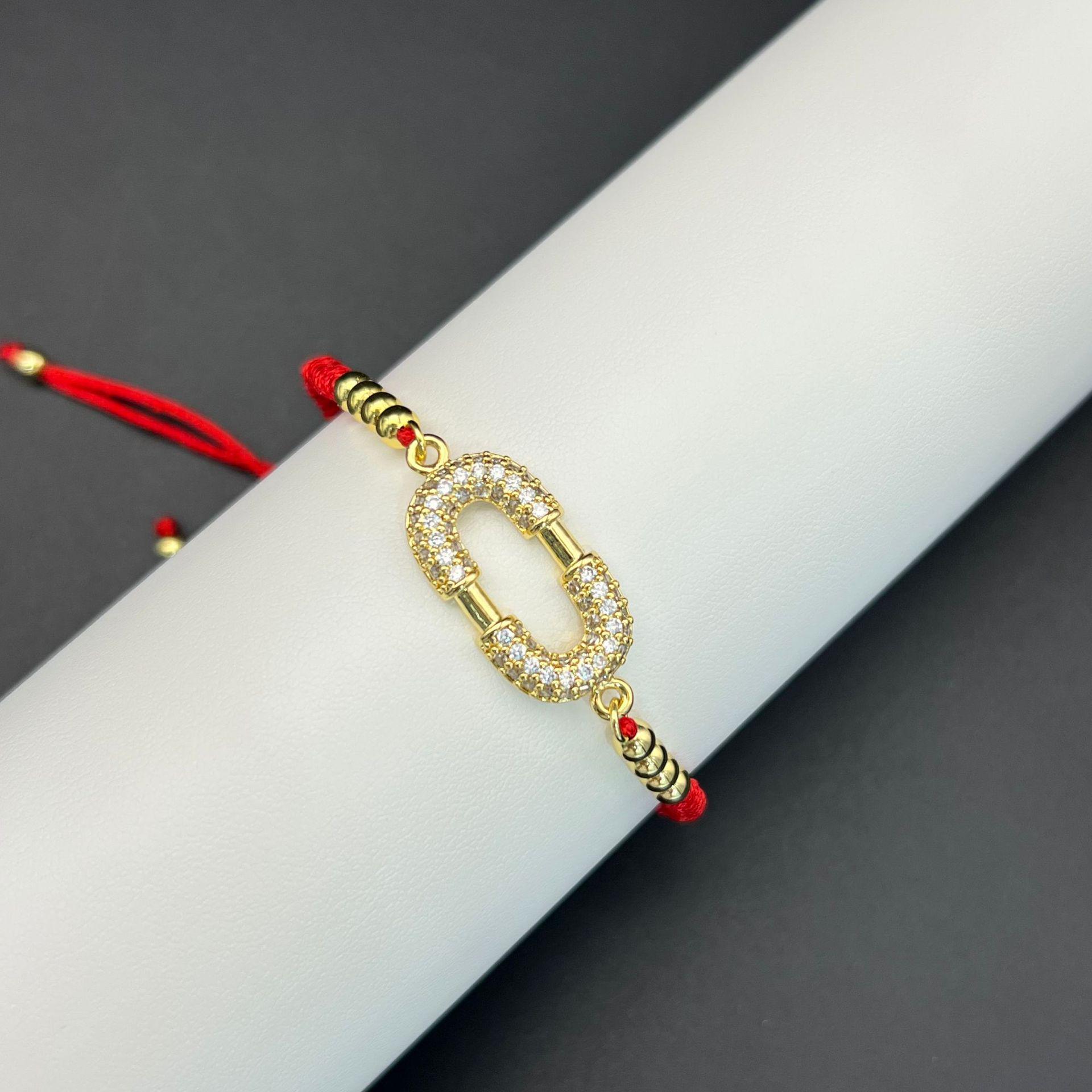 

Червоний Шнурок Zircon Браслет Форми O , З Шнурком, Стиль T , Модний Аксесуар