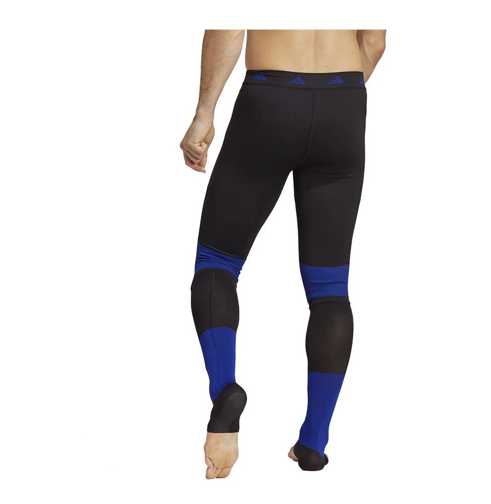 Adidas Techfit Recharge Sports Tights, Men's, Black/Lucid Blue (IB6075), Size XS
