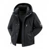 Men's White Duck Down Winter Jacket - Hooded, Windproof, Warm, Thickened, Couple Style