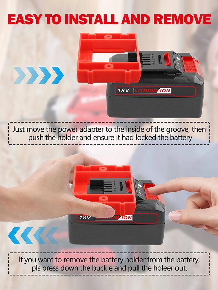 6PCs/Set Splicable Wall Mount Battery Holder For Einhell Power X-Change 18V Battery Dock Holder Battery Storage Fixing Brackets