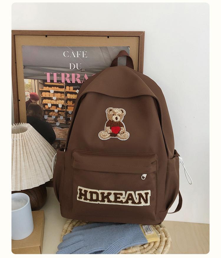 School Bag Korean Version Travel Bear Backpack American New Casual Large-capacity Versatile Backpack Cute Fashion Student School Bag