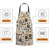 oFloral Dog Paws and Bones Pattern Apron Adjustable Bib Chef Aprons Cooking Apron Unisex Women Men Aprons Perfect for Home Kitchen, Baking,