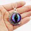 Multicolor Chain Jewelry Eye Necklace Moon Rotation Gift