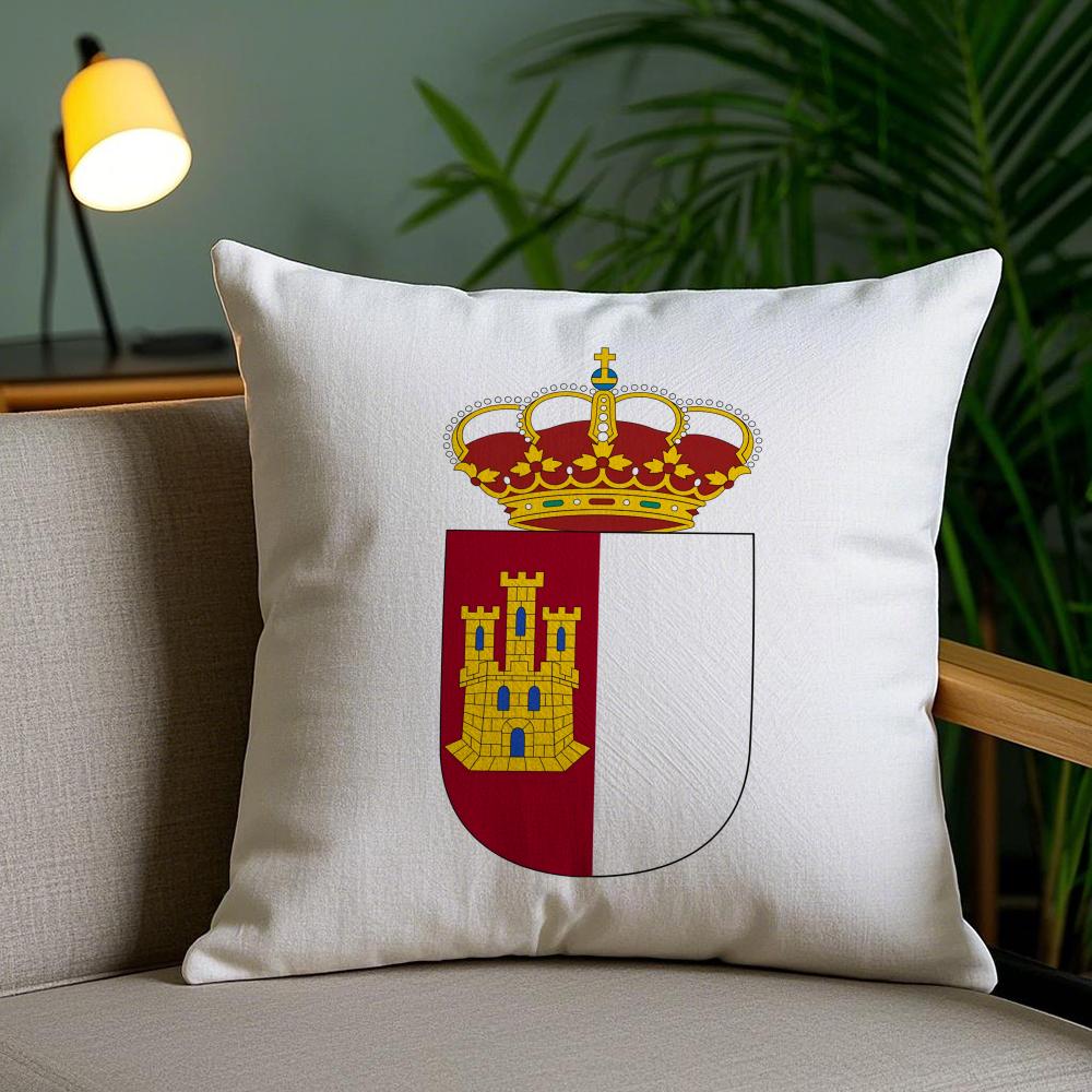 Castile La Mancha Spain Cushion Cover Soft Short Plush Double-Sided Printing Home Decor Machine Washable Pillow Case Gift
