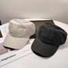 Retro three-dimensional letter embroidered baseball cap for women, street versatile, showing face, small soft top, blue cap for men