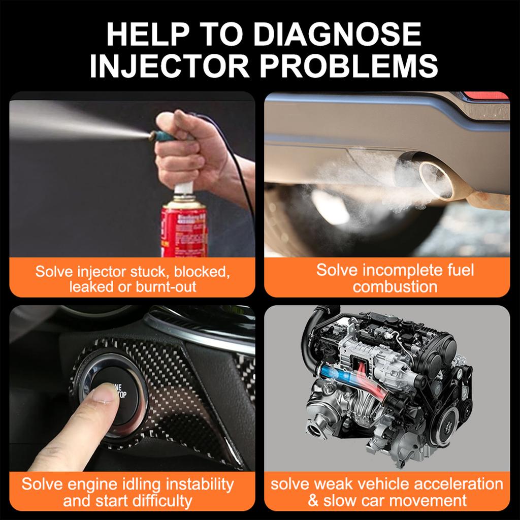 Rengjøringsverktøy for drivstoffinjektortester opptil 8 pulsmoduser Injektortester Kortslutningsbeskyttelse 12V