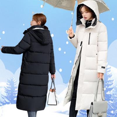 Winter Hooded  Jacket Women Long Thicken Down Coat with Straight Elegant Outerwear Fashion Female Parkas