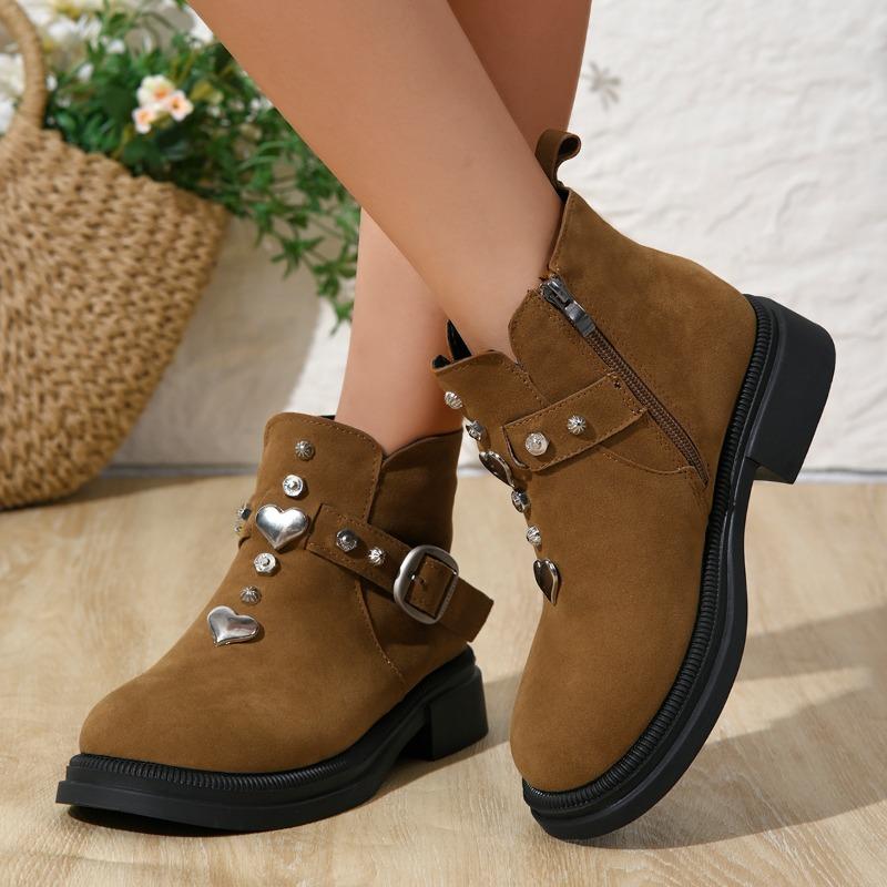 Модные женские толстые одинарные ботинки — фото 4