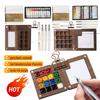 6/8/15 Grid Portable Travel Watercolor Palette Set Mini Walnut Paint Box Artist Watercolor Paint Palette Sketchbook Art Supplies