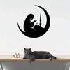 1pc Metal Moon Wall Art, Islamic Wall Decor, Woman Praying Silhouette, Faith Home Gift, Room Hanging