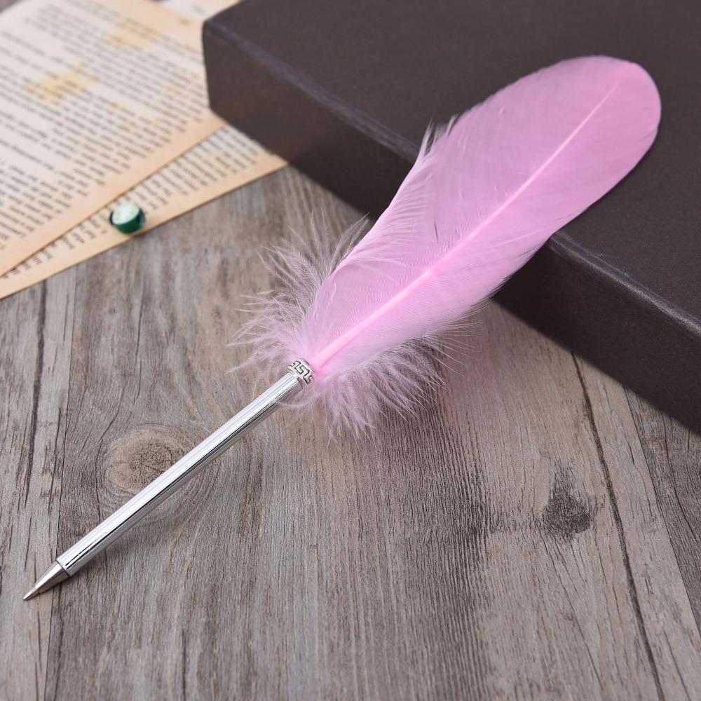 Feather Ballpoint pen Colorful Feather Pen Portable Writing pen Office