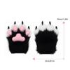 Kawaii Cartoon Cosplay Costume Gloves Warm Plush Furry Fursuit Gloves Squeaky Plush Cat Paw Gloves Anime Conventions