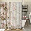 1Pc Shower Curtain - Elegant Floral And Lace Design For A Romantic Bathroom Waterproof