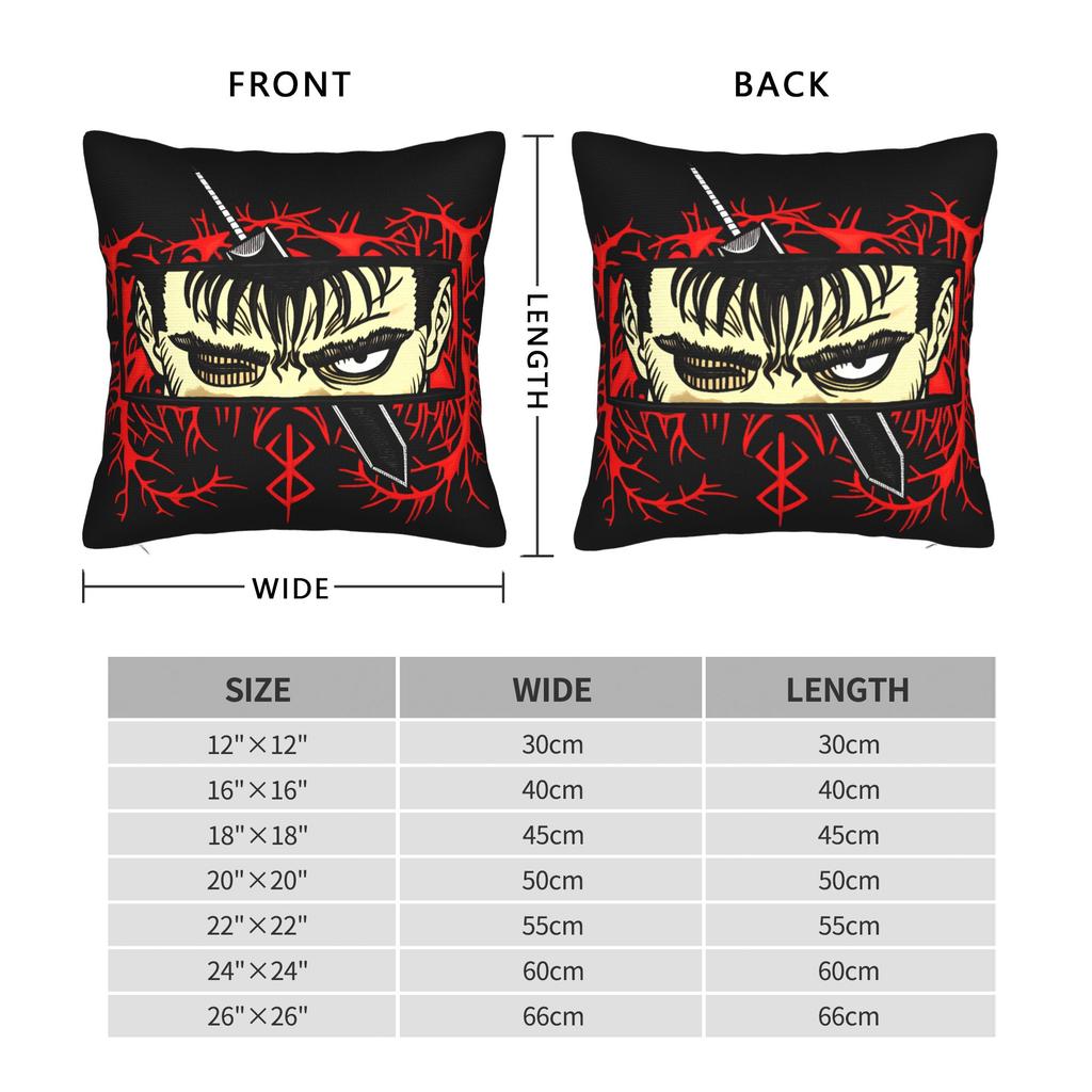 Pillow Cover B-Berserks Retro Trendy Pillow Case For Living Room Sofa Pillowcases