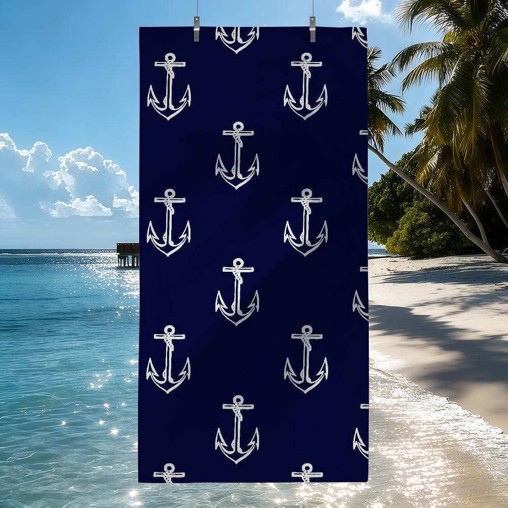 Sea Ship Anchor Towel Soft Pool Gift For Travel Gym Shower Camping Quick Dry Sports Beach Towels