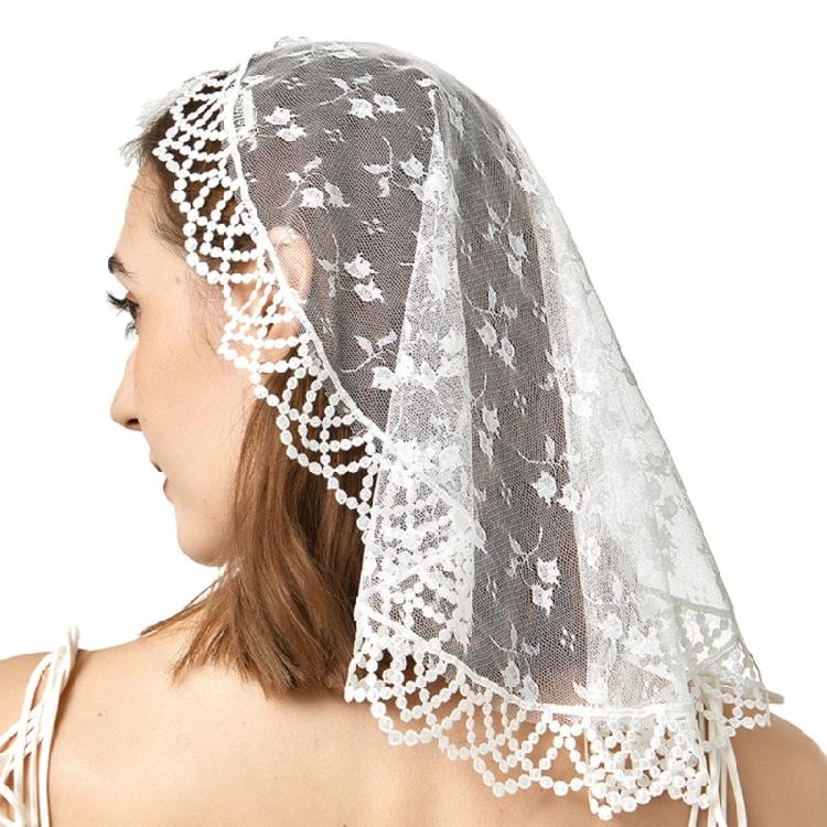 Lace Veil for Wedding Church Attendance Latin Veil Headscarf Veil Mantilla Veil Headcover for Formal Religious Gathering