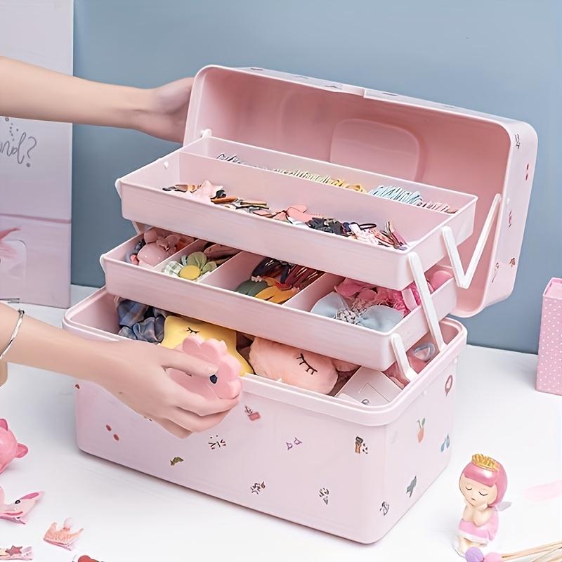 Multi Layer Accessory Storage Box with Lid - Perfect for Storing Hairbands, Jewelry, and More Home Organizer