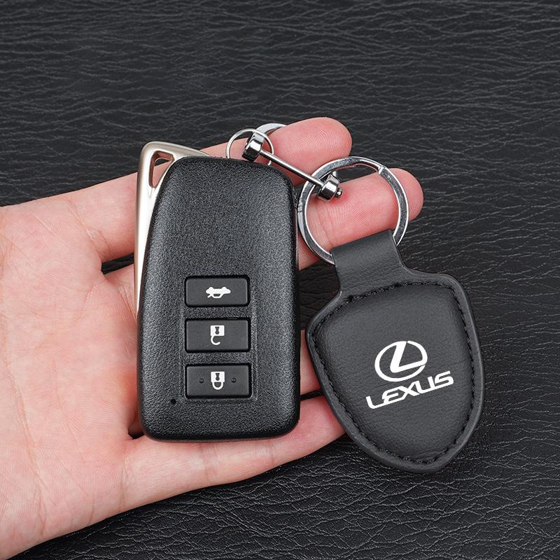 Interior Stickers Car Keychain Shield Leather Keyring Car Motorcycle Keyring Holder For Lexus RX330 IS250 Ct200h ES300h RX350 IS