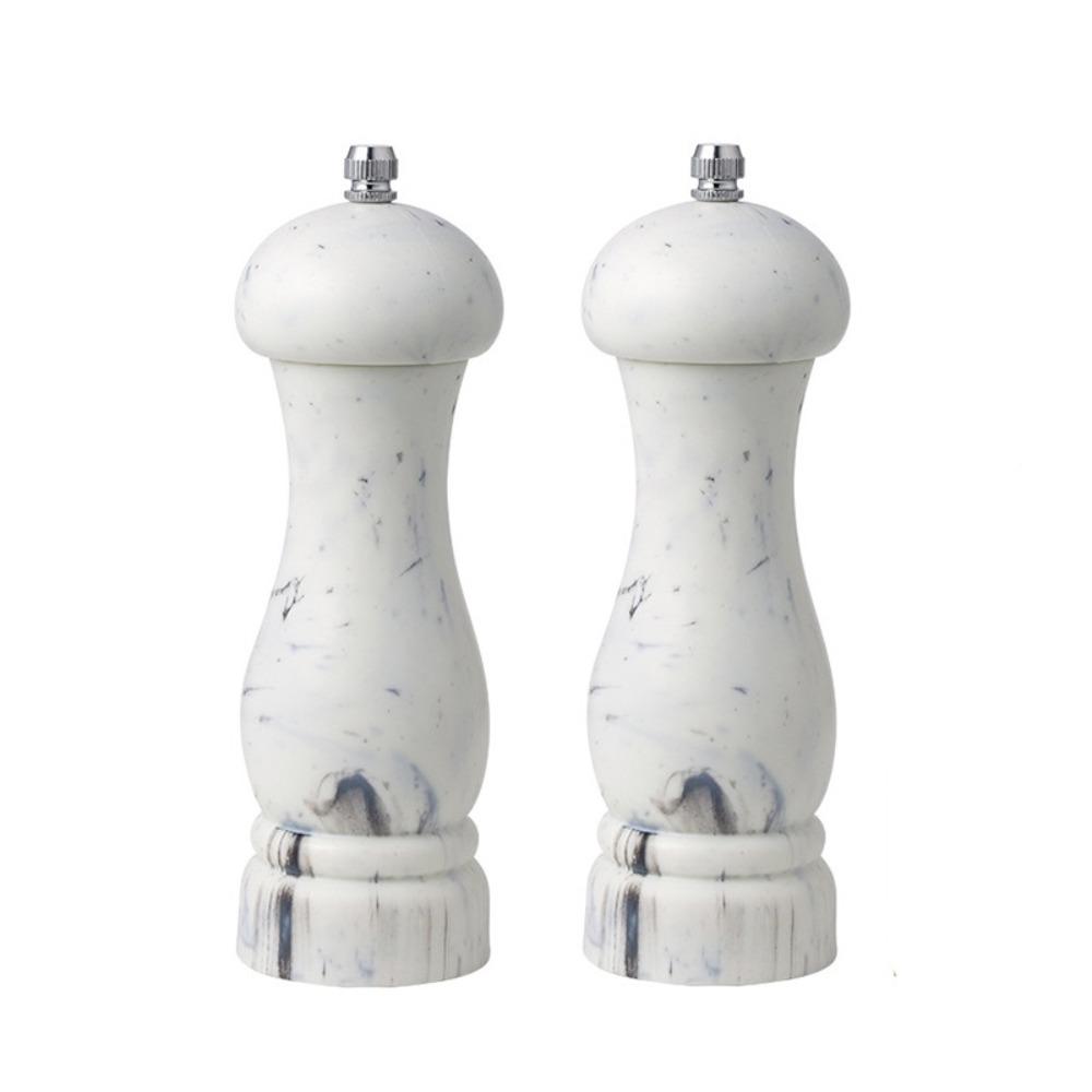 2pcs 6 Inch Salt Pepper Mill Manual Spices Bottle Marbled Salt Pepper Grinder  Restaurant
