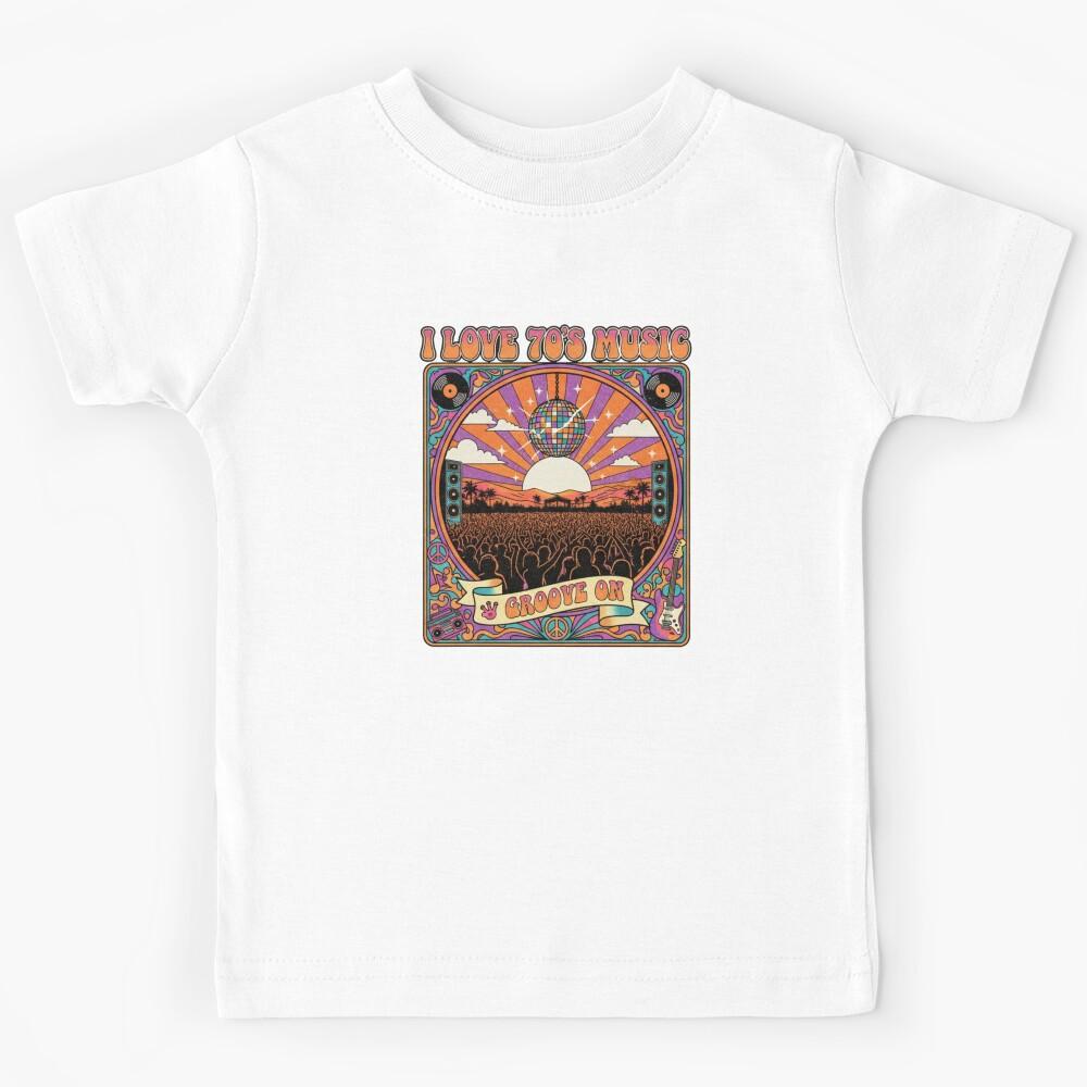 I Love 70 s Music groove on vintage Kids T-Shirt 100