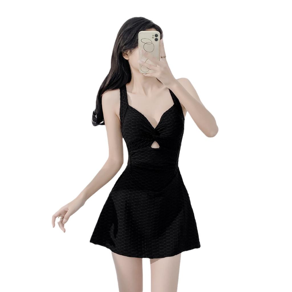 1011 New Sexy Spice Girls Strap Short Skirt Girls Hollow Dress Waist Hot Spring Gathering One-piece Swimsuit Women