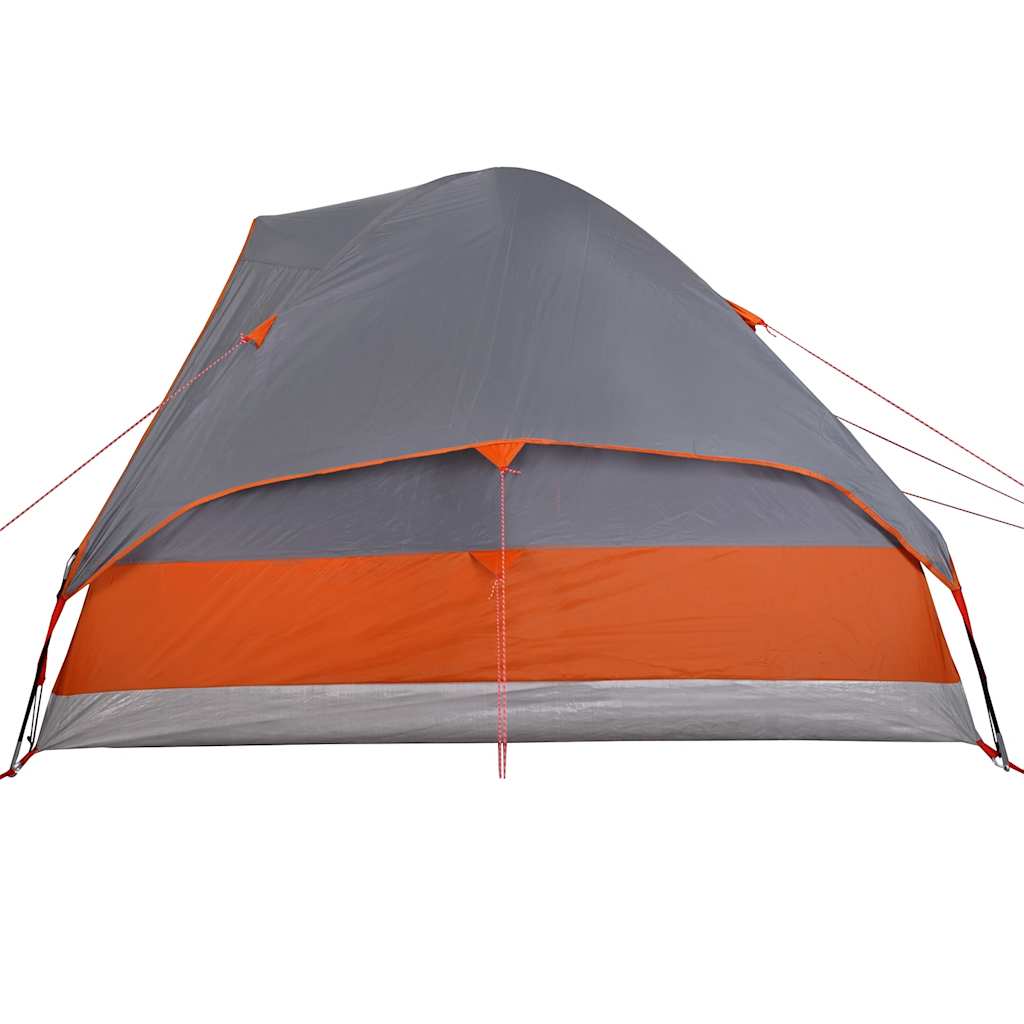 Dome Family Tent for 6 Persons Grey and Orange Waterproof
