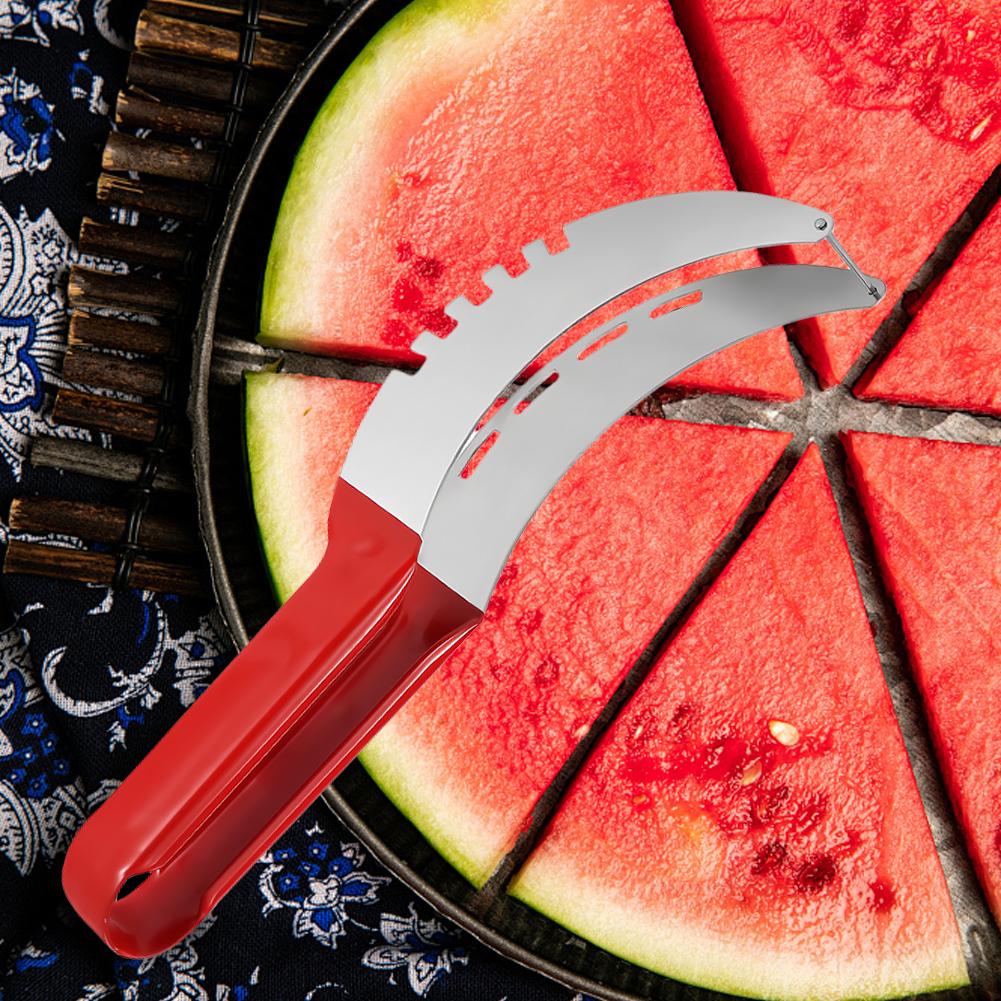Stainless Steel Safe Efficient Watermelon Slicer Server with Non-Slip Handle Fruit Divider Watermelon Slicer Cutter Fruit Tools