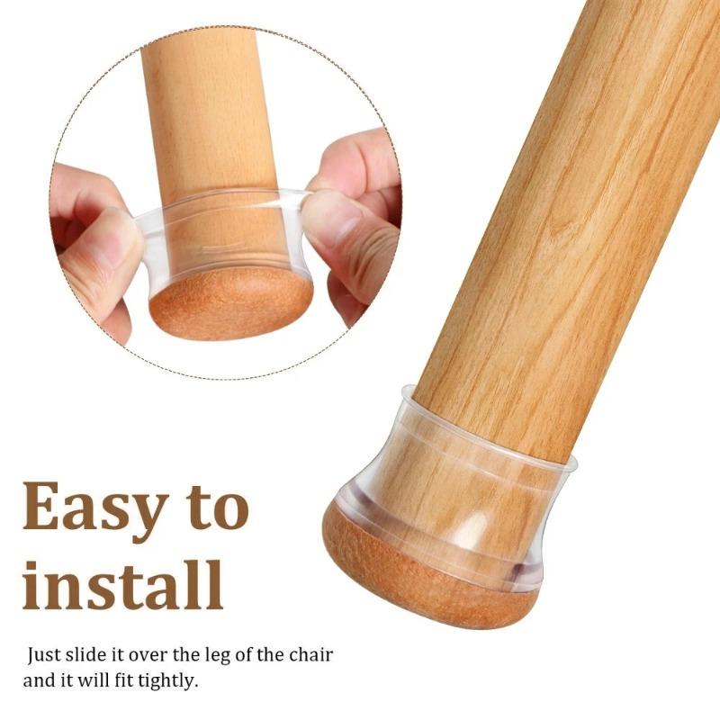 16/4 buc protectori pentru picioare de scaun pentru podele din lemn masiv, husă pentru picioare de mobilier din silicon pentru protejarea podelelor de zgârieturi