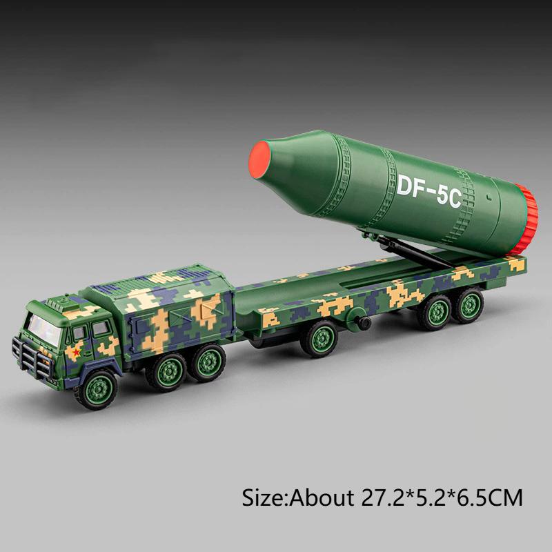 1:43 DongFeng-5C Alloy Missile Launch Vehicle Diecast Car Miniature Model Toy Wheel Sliding Military Cars Gifts Interactive Toys