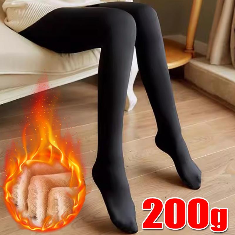 300g Women's Warm Translucent Pantyhose Leggings Winter Thicken Fleece Tights Stockings Female High Waist Elastic Slim Pantyhose