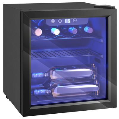 Cave à vin 12 bouteilles 36L, réfrigérateur à vin et boissons avec température réglable 4-16 degrés C, porte réversible, noir