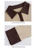 Women's Color-Block Long-Sleeve Polo Shirt with Turn-Down Collar (2025 Autumn/Winter Collection)