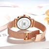 OLEVS Elegant Rose Gold Women Watch Love Heart Rhinestone Milanese Mesh Band Waterproof Dress Quartz Wristwatch For Ladies