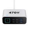 470W GaN Digital Desktop Charger with 140W Smart Display TFT Screen Adapter
